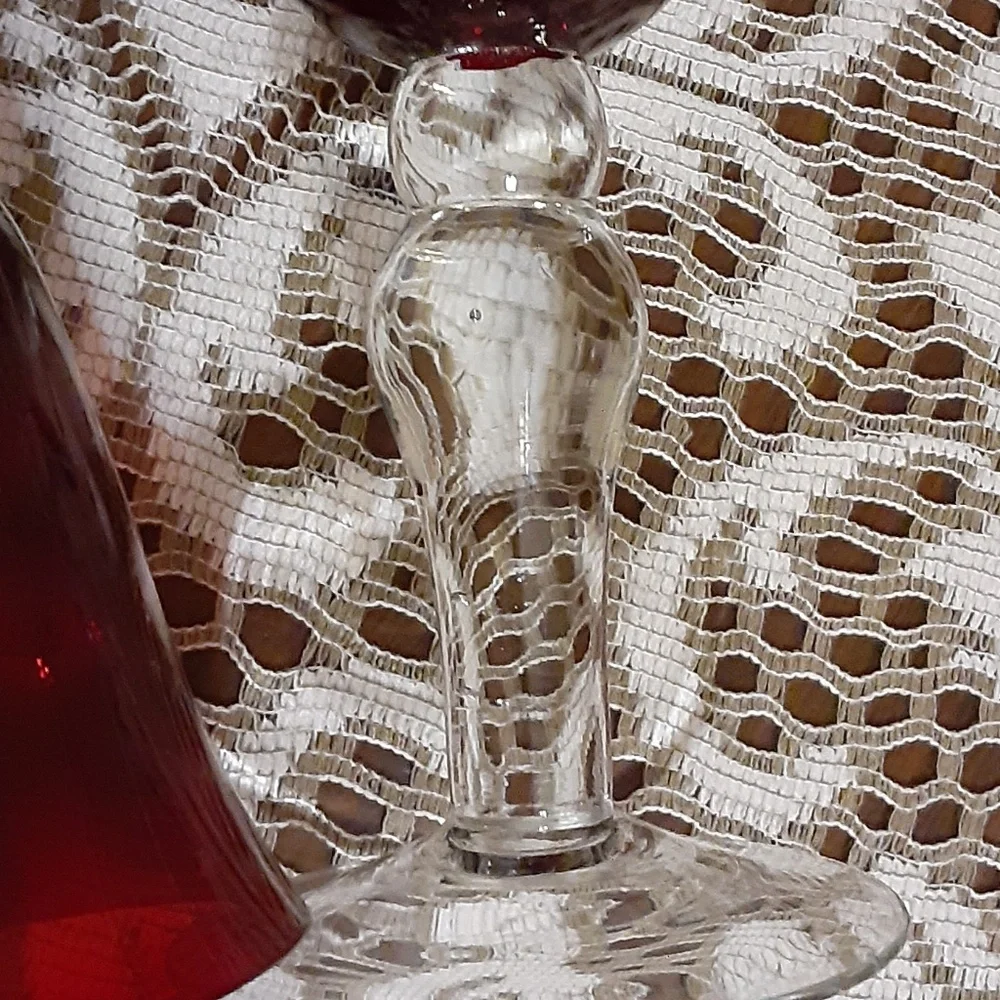 Ruby Red Crystal Goblets Set of 2